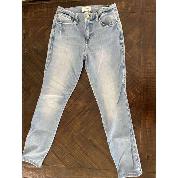 FRAME Light Wash Stretch Le High Skinny Jeans Size 27 - Picture 3 of 6